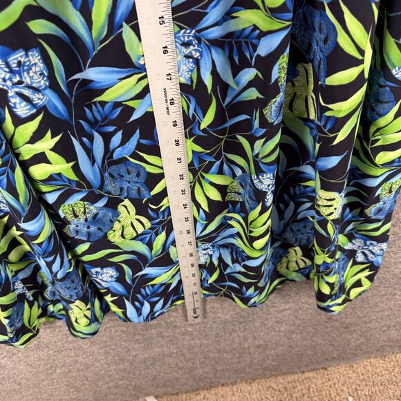 Sag Harbor Skirt Women 3X Plus Blue Floral A-Line Midi Pull On Elastic Waist - Picture 4 of 7